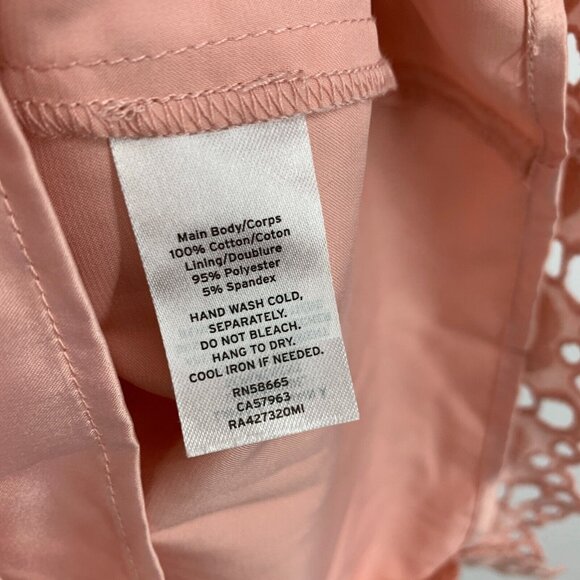 Rachel Parcell Dress Pink Eyelet Sheath Flutter Sleeve Cotton - Picture 11 of 14